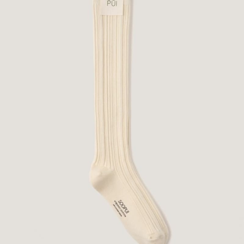 SOOPUI Organic Cotton Knee Socks In Ivory