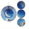 Metallisches Blaugoldenes Windspiel 360 Grad Drehend Outdoor Gartendekor für Alle Jahreszeiten Perfektes Geschenk für Naturliebhaber Mond Design