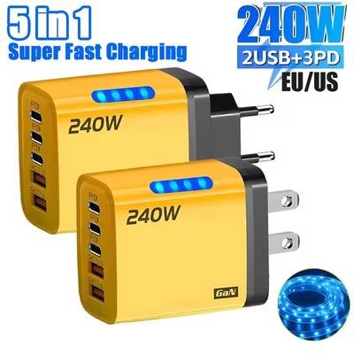 111W GaN 1 Port USB C PD Fast Charger QC 1.1 Desktop Charging Station for iPhone 16 11 Samsung Xiaomi Huawei EU US UK Plug