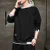 Maglione con cappuccio da uomo Autunno e Inverno Giapponese Finto due Pezzi Maglione da uomo Adolescente Casual Abbigliamento da uomo