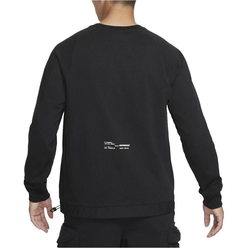 Nike Felpa da uomo a maniche lunghe aderente girocollo tinta unita nera DV1616-010