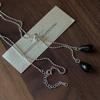 S925 Sterling Silver Niche Design Sense Retro Water Drop Agate Necklace Korean Style Fashion Personalized Sweater Chain