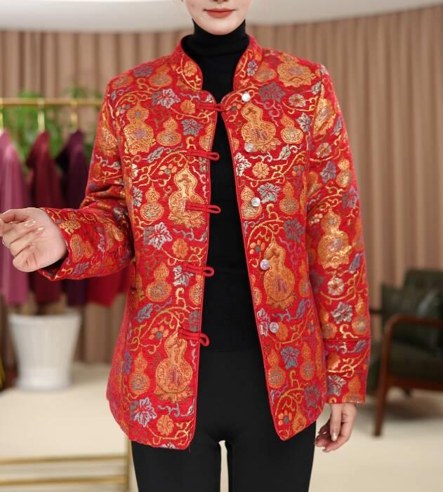Women's Spring & Autumn 2026 Lapel Jacket - Stylish, Loose-Fit for Middle-Aged & Elderly