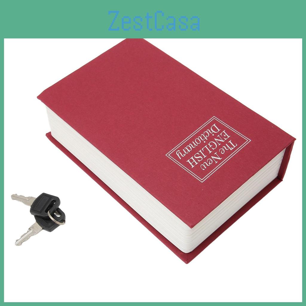 Storage Safe Box With Book Keys Stainless Steel Secret Hidden Book Shape Case For Home Office Shop