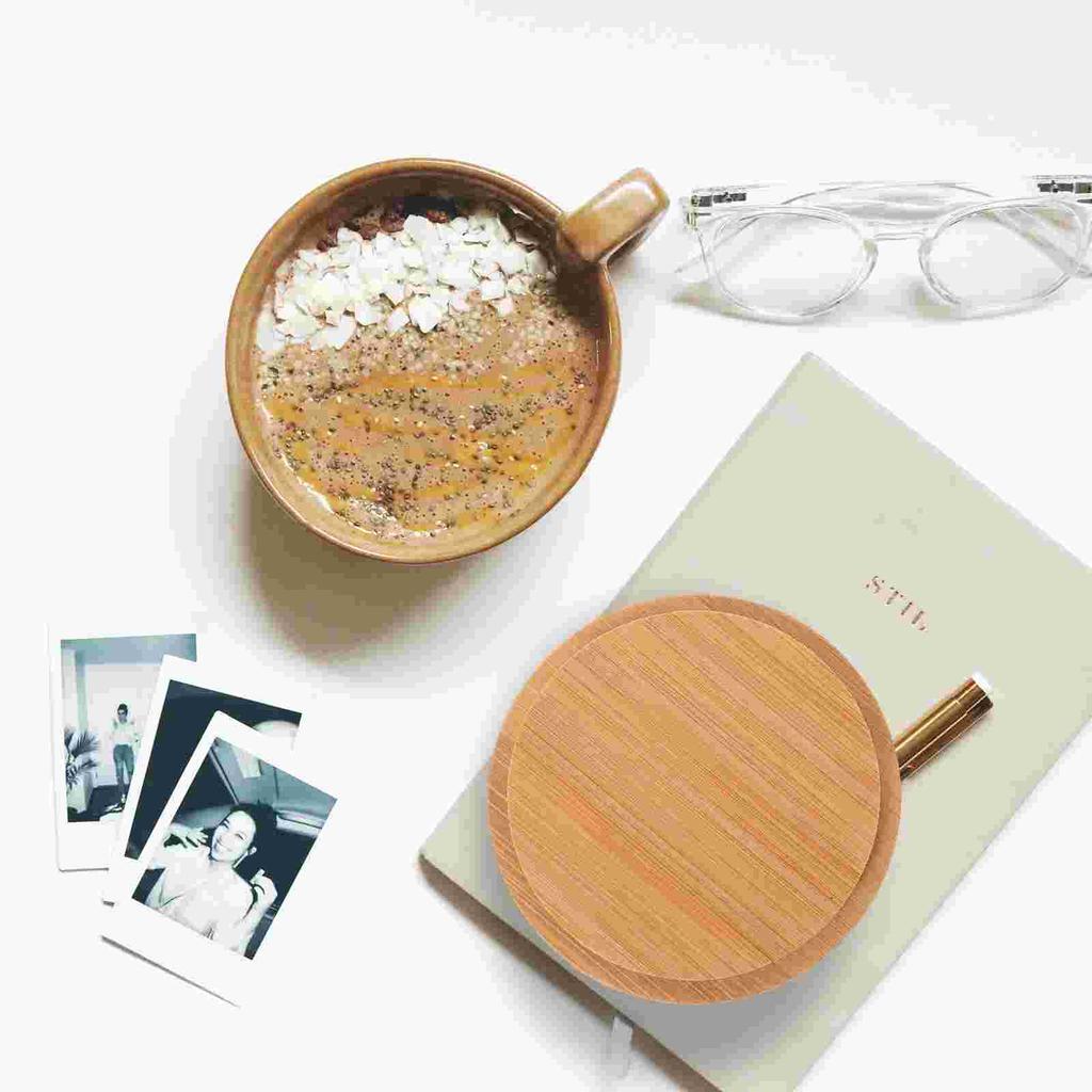 3 Pcs Water Cup Bamboo Lid Suitable for All Cups Insulation Covers Lids Drink Household Practical Fresh-keeping