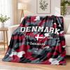 Denmark Football Printed Flannel Blanket Warm Comfort Bed Throw For Indoor Home Decoration