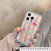 Striped plaid flower apple 15 mobile phone case iphone14promax transparent soft rubber 13/12/11 anti-drop xr