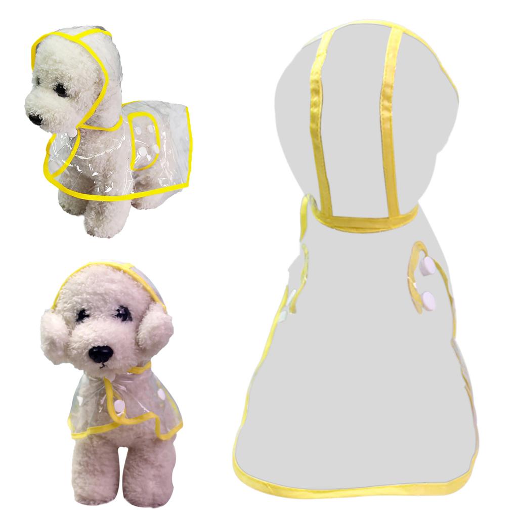 Transparent Raincoat Yellow Edge Dog Raincoat Spring And Summer Teddy Small Dog