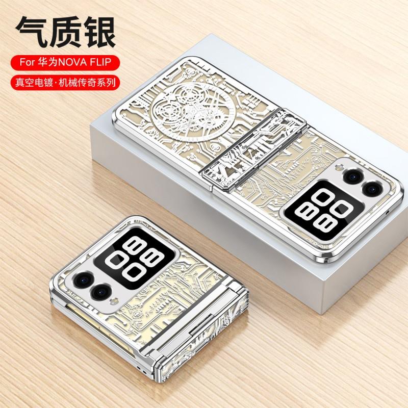 Nova Flip Phone Case Full Cover PC Protective Shell With Electroplated Mechanical Hinge Anti Drop Scratch Resistant