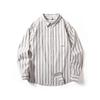 Striped Long-Sleeve Shirt for Men, Pure Cotton, Japanese Retro Style, Artistic Shirt, Simple Casual Versatile Thin Jacket for Spring and Autumn