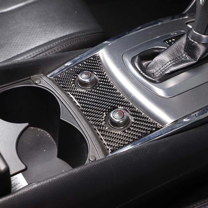 For 2007-2013 Infiniti G25 G35 G37 Soft Carbon Fiber Car Center Console Seat Heating Adjustment Panel Trim Sticker Accessories