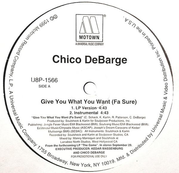 

12inch Record CHICO DEBARGE Give You What You Want Fa Sure U8P1566 Motown 1999 US SoulFunk Used