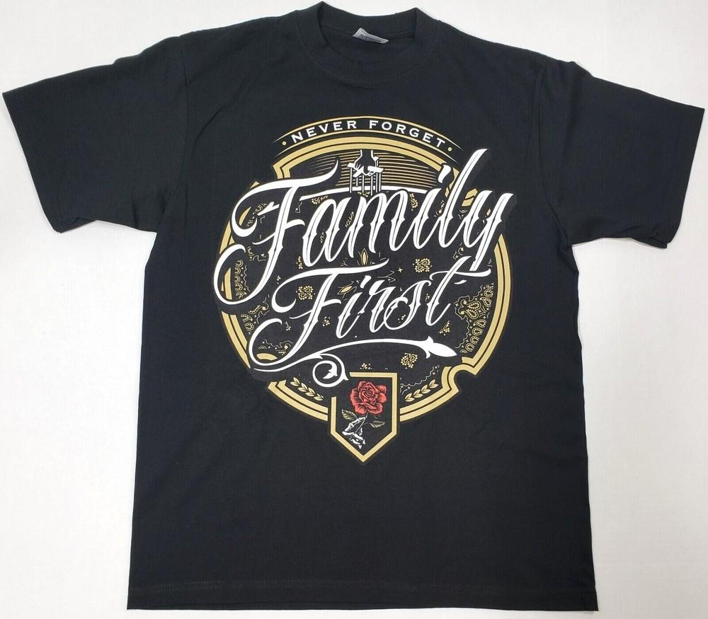 FAMILY FIRST T-shirt Urban Streetwear Hustle Men's 100% Cotton Tee Black New Unisex T-Shirt