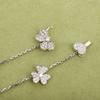 New Hot Brand Vintage Necklace Luxury Jewelry For Women Romantic Clover Fortunately Wedding Charms Pure 925 Sliver Necklaces