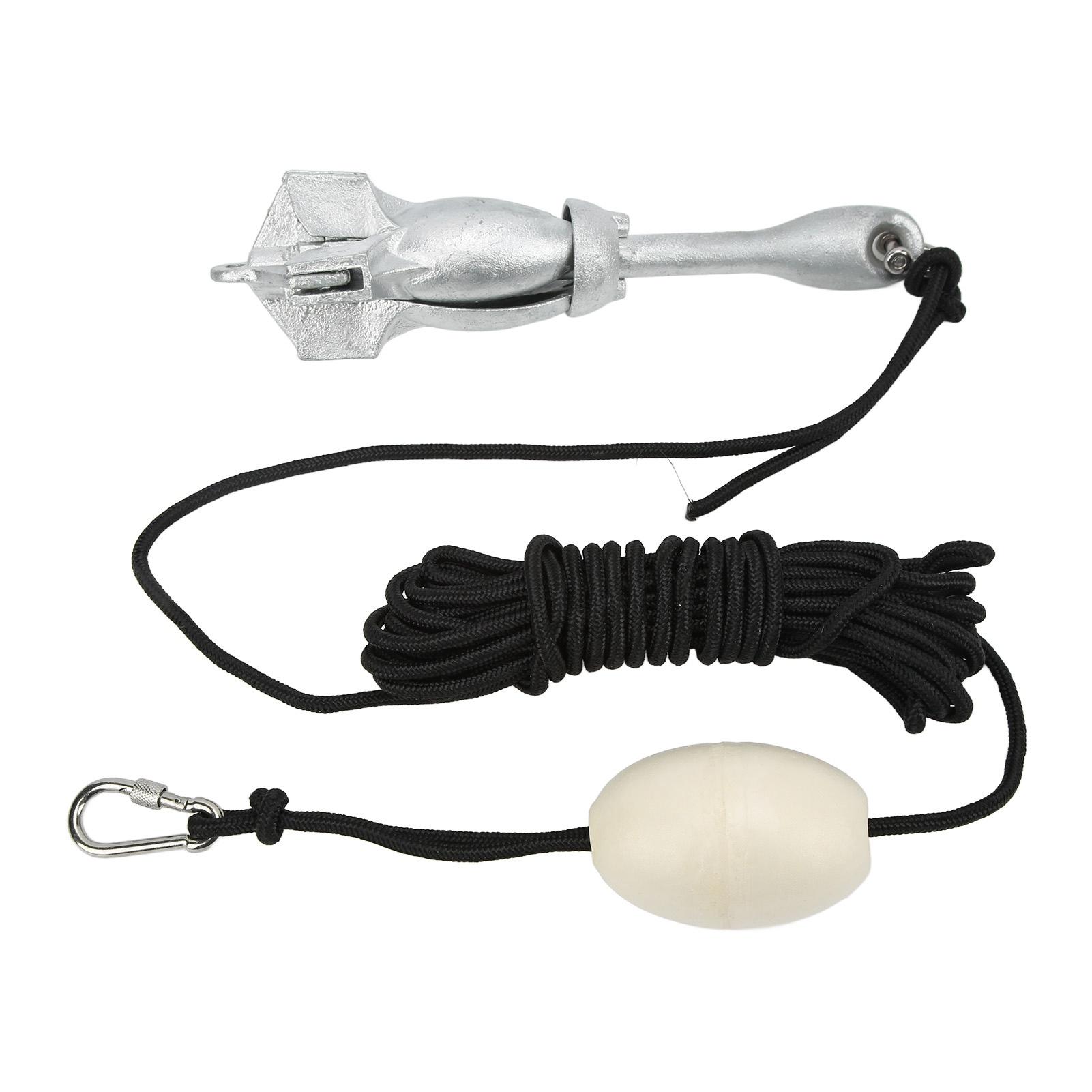 

4-лаповый складной якорь весом 3,5 фунта с комплектом троса 25 футов Портативный для морских парусных лодок, каяков, каноэ, водных судов