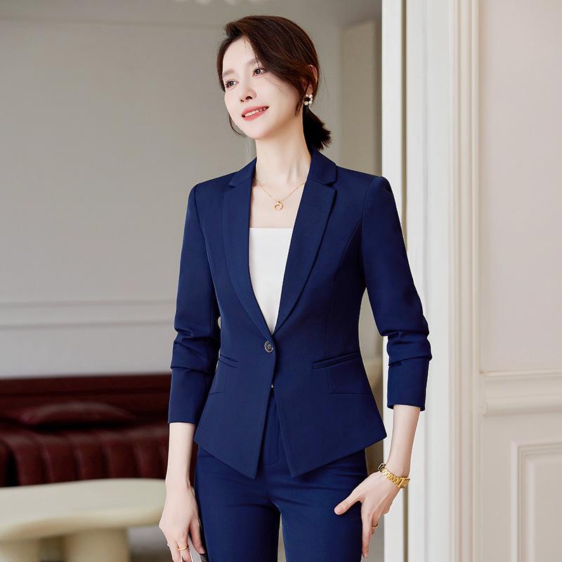 Petite One-Button Women's Suit Set – Elegant Formal Workwear for Spring Office and Jewelry Professionals
