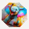 1pc Colorful Elephant Painting Umbrella with Plastic Handle,Suitable for All Seasons Umbrellaptys26092