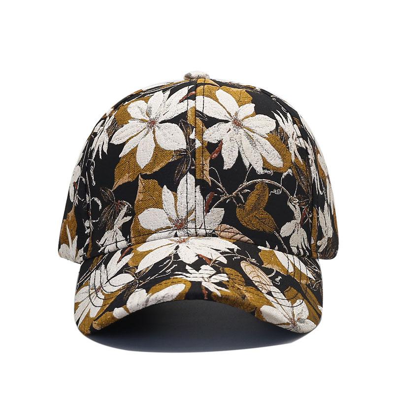 Casual Fashion Floral Cloth Baseball Cap Women's Spring and Autumn Versatile Foreign Style Sunshade Cap Hat