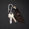 Mini Pocket Knife Shell Acrylic Keychain Pendant With Leather Cover Cleaver Blade Cutter Outdoor Tool Portable Folding Knife