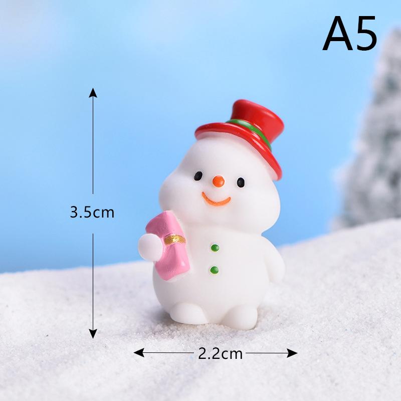 Mini Resin Santa Claus Snowman Statue Micro Landscape Model Diy Miniature Garden Statue New Year Home Decorations