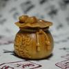 Hand-Carved Solid Wood Wealth-Attracting Money Bag Ornament