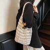 Niche Woven Bag Women's New Retro Hollow Shoulder Bag, Loose Beach Tote Bag