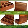 Wood Tea Bag Organizer Box with Lid 4/8 Compartments Retro Wood Storage Organizers Teabag Holder Containers Teabox Organizador