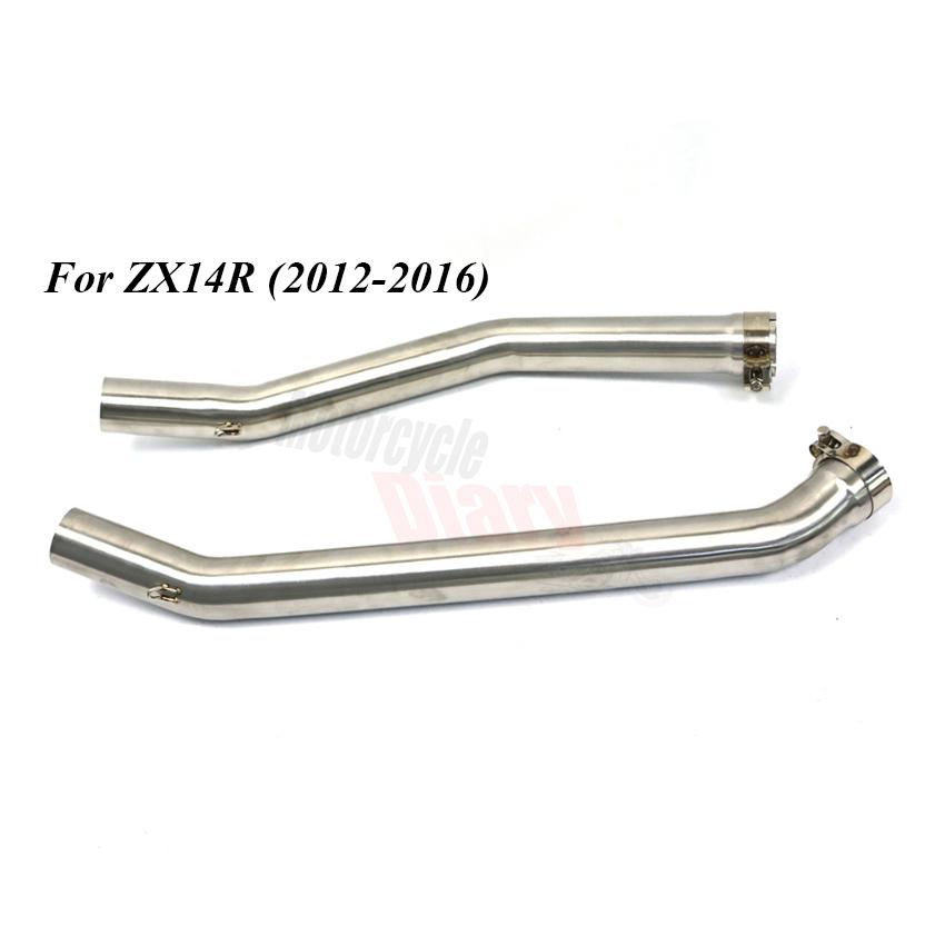 For Kawasaki ZX14-R ZX-14R ZX14R ZX14 2006-2011 2012-2016 Motorcycle Exhaust System Slip-On Middle Link Pipe Racing Bike Elbow
