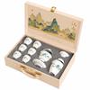 Merchandise Thousand Miles of Jiangshan Suet Jade Kung Fu Tea Set White Porcelain Complete Set High-end Gift Box Gift Companion