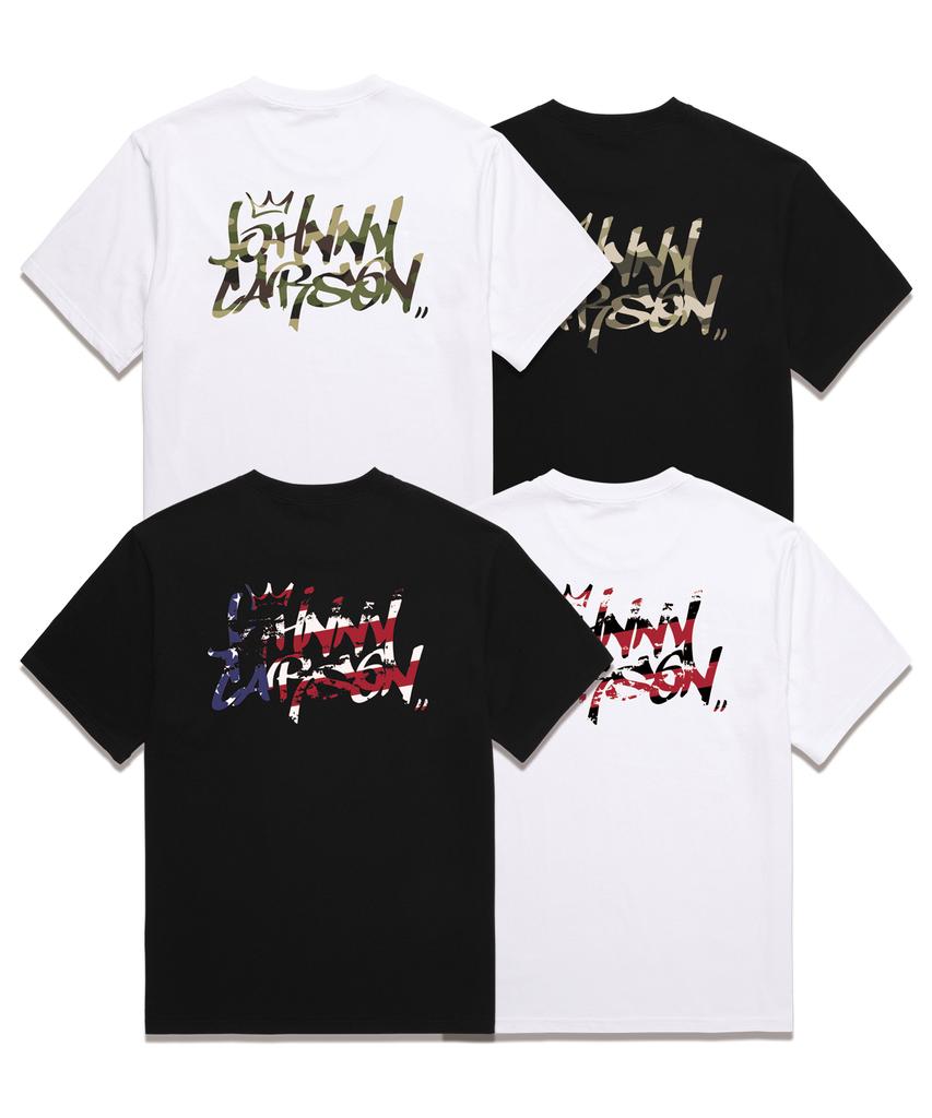 JOHNNY CARSON Classic Graffiti Logo Short Sleeve T-Shirt (Jcss102) Black/Sas (A Type)