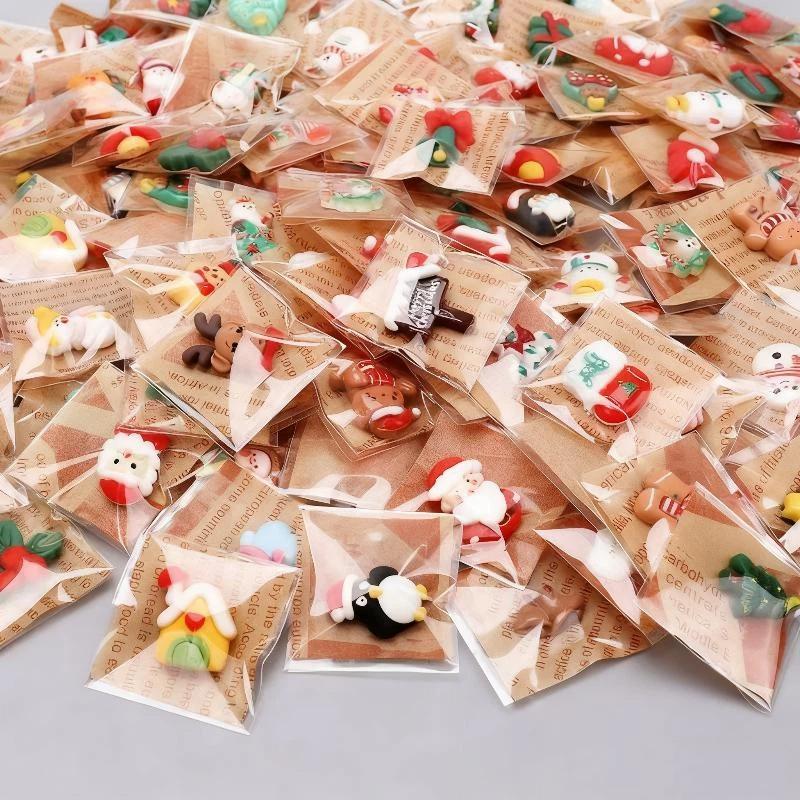 10/20/30/40/50Pcs Santa Claus Snowman Christmas Tree Decoration Children'S Toys For Gift Mixed Resin Christmas Fridge Magnets