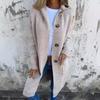 Women Knitted Cardigan Sweater Coat Long Sleeve Hooded Solid Color Mid Length with Pockets