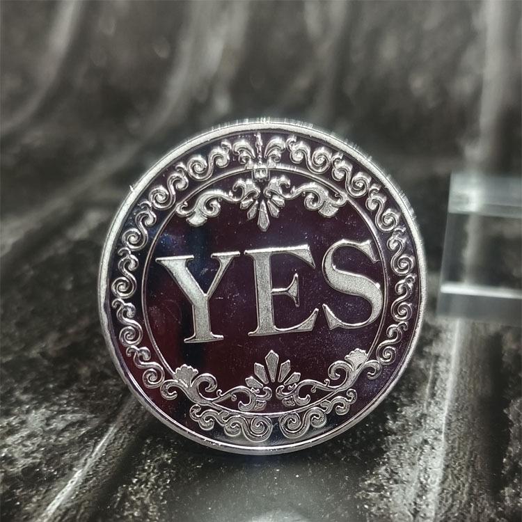 

Three-Color YES NO Decision Coin: Commemorative Medal in Gold, Silver, and Copper Default