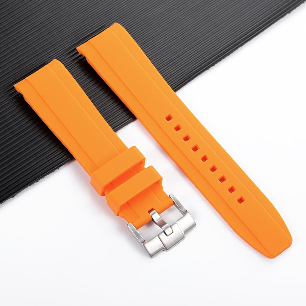Hochwertiges Kautschukarmband mit gebogenem Ende 20mm 22mm Silikon-Uhrenarmband für Swatch für Omega Moonswatch Armband Wasserdichtes Armband
