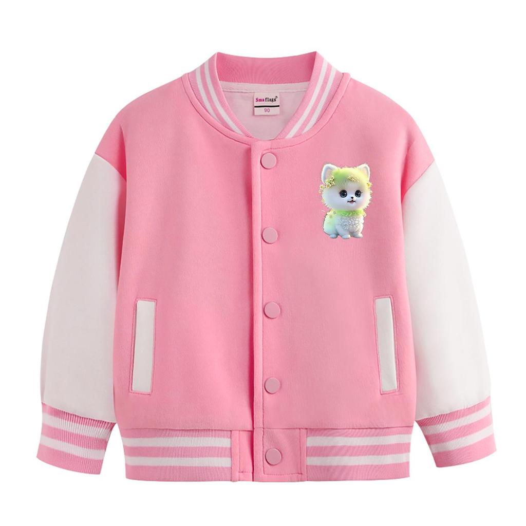 Girls’ Fashionable Baseball Jacket – Spring/Autumn Style