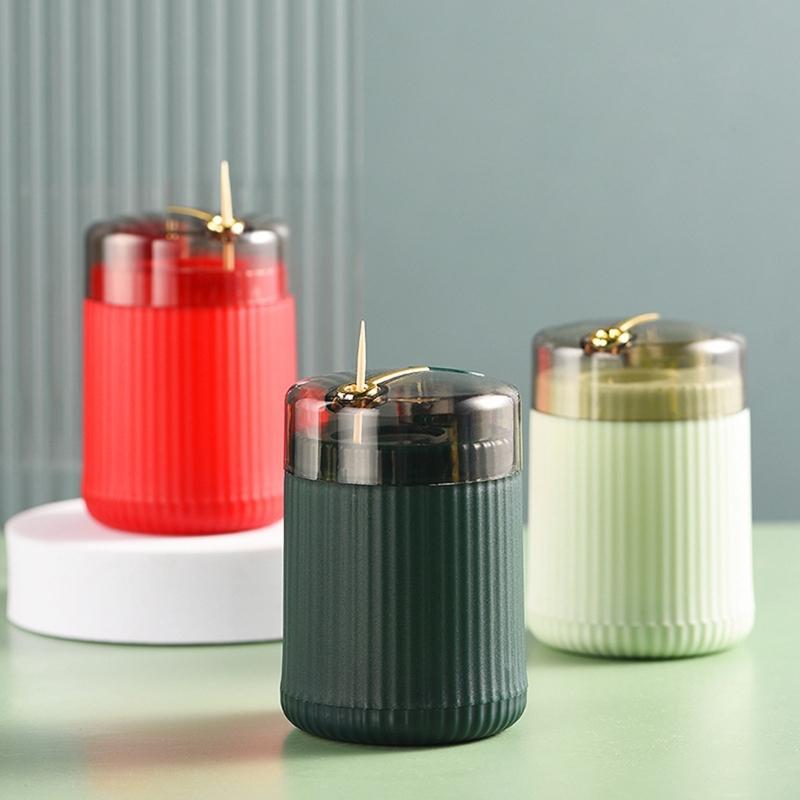 Pop-up Toothpick Box Table Decoration Press Type Cylinder Shape Toothpick Holder Box Dispenser Dinning Table Holder