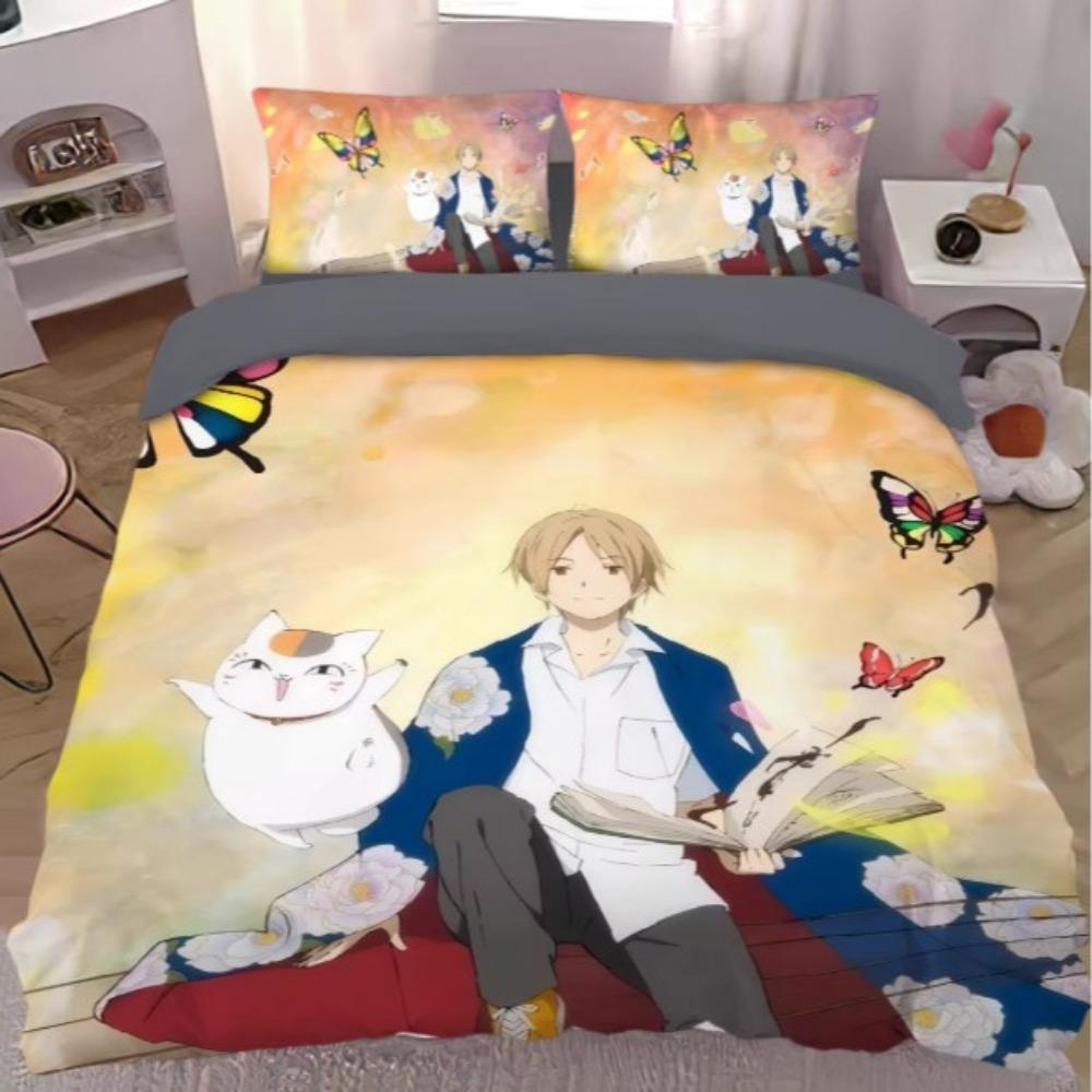 Comic Natsume'S Book Of Friends Bedding Set Natsume Yujin-Cho Duvet Cover Bedroom Decoration Single Double Large Size