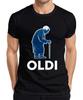Oldi Retired Grandad Walking Stick Funny Gift Birthday Retro Unisexs Tshirt