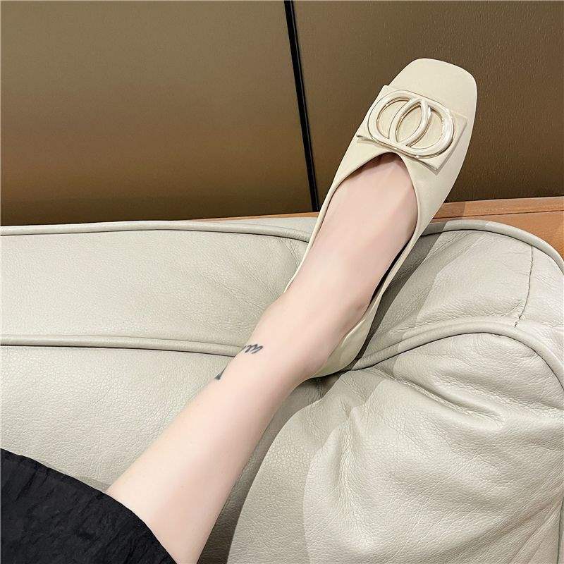 Doudou Shoes Girl 2025 New Spring Korean Version Versatile Shallow Mouth Soft Sole One Pedal Fairy Gentle Evening Wind Single Shoes