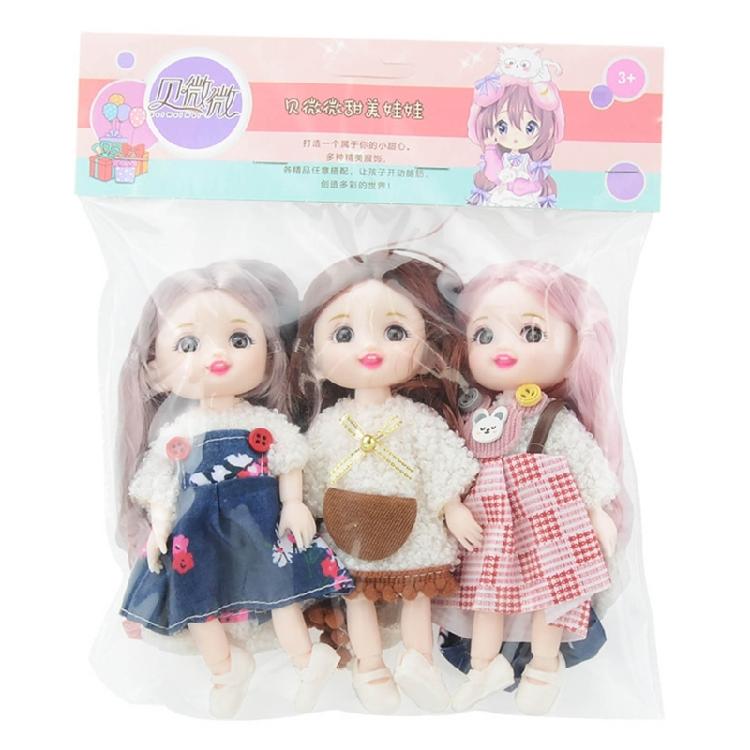 Fashionable Toddlers Mini Dolls for Little Girl Toy Collection 3D Eye Cute Dolls