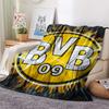 Coperta in Flanella con Stampa Logo Borussia Dortmund, Alta qualità Confortevole per Tutte le Stagioni, Decorazione per la Casa, Calore e Comfort, Perfetta per Regali di Natale