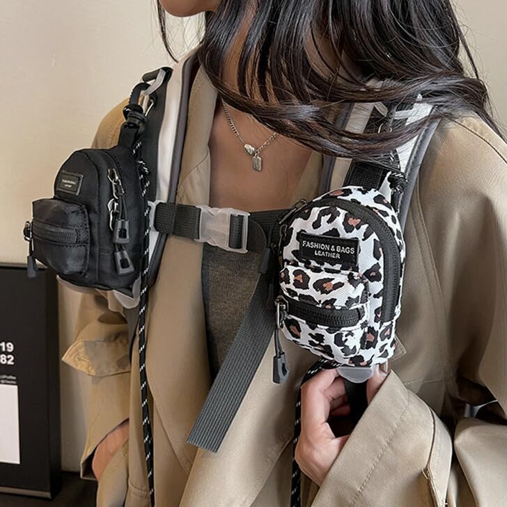 Choose from 5 Carabiner Mini Neck Small Item Neck Leopard B F [JOKnet] Mail-order, patterns, included, Water-repellent, Backpack-style Pouch, Pouch,