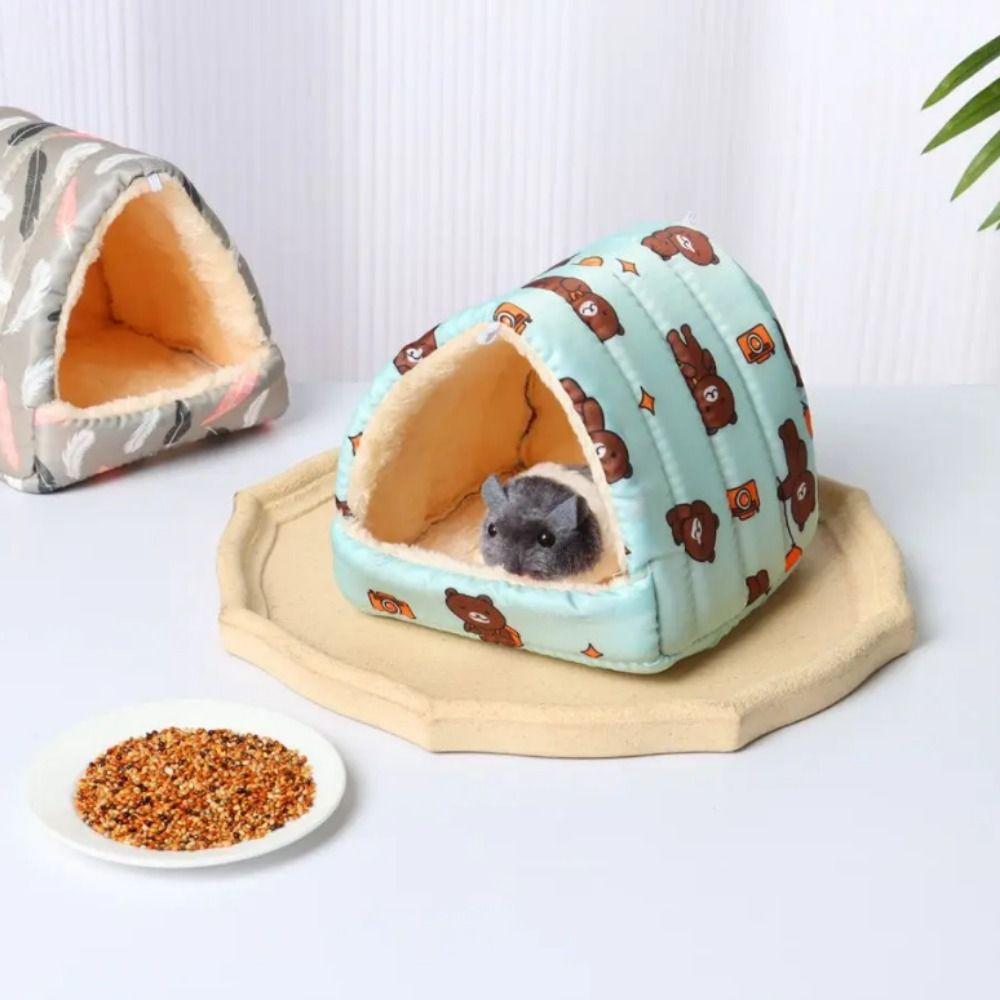 Soft Pet Sleeping Bed Cotton/Canvas Hamster Hammock Guinea Pig Nest Hamster House  Autumn