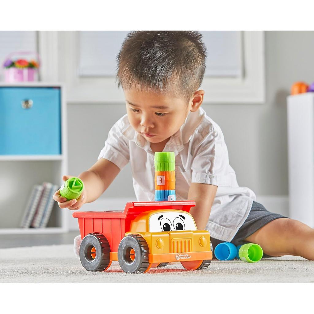 Learning Resources Load It Well! Dump Truck! Fingertip Educational Dump Truck Color, Shape, and Number Building Blocks LER9133 Authentic