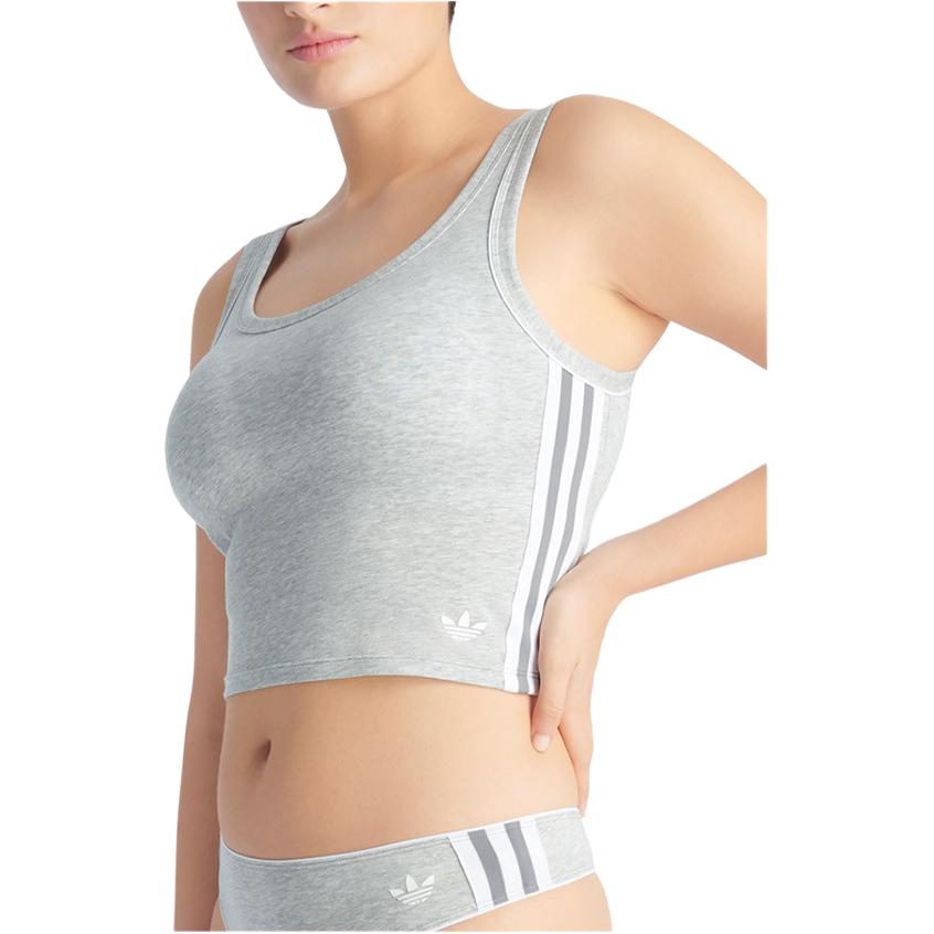 adidas Originals Breathable Comfortable Stretch Sports Sleeveless Vest Women Tops Gray 4A0410-202