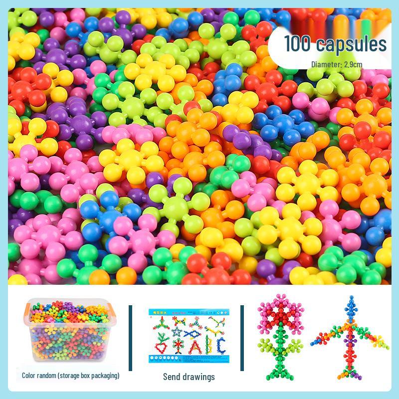 Kindergarten Snowflake Blocks - Interlocking Plum Blossom Jigsaw Puzzle for Early Childhood Education