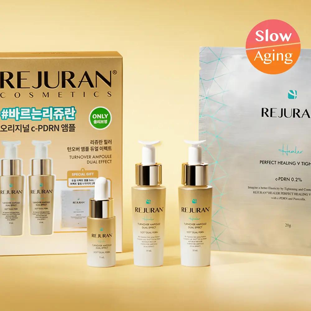 Rejuran Healer Turnover Ampoule Dual Effect c-PDRN 10 Ml Double Limited Set (+ 5 Ml Ampoule + 1 V-Tighter Mask)