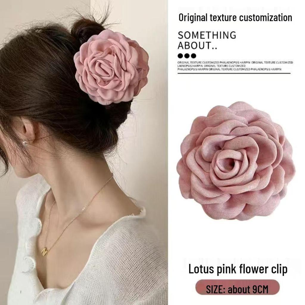 Caro Floral Rose Hair Claw Clip for Women - European & American Style, Summer Headdress