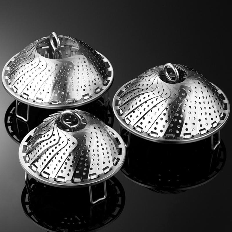 Adjustable Steaming Rack Stainless Steel Tableware Steamers Perfect for Various Food Sizes and Cooking Requirements
