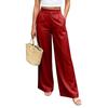 Damen High Waist Weite Hosen mit Taschen Entspannte Passform Gerades Bein Lässige Hosen Geeignet für den täglichen Gebrauch und die Arbeit